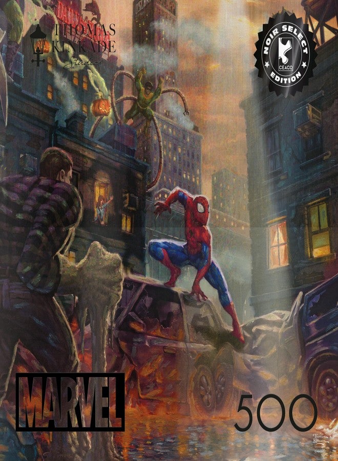 CEACO - Marvel - Kinkade - Spider-Man vs. The Sinister Six - 500 Piece Jigsaw Puzzle for Adults Challenging Puzzle Perfect for Game Nights - Finished Puzzle Size is 21.25 x 15.00 - Image 2